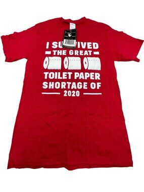 Branded Apparel T-shirt red I Survived Great Toilet Paper Shortage 2020 m READ